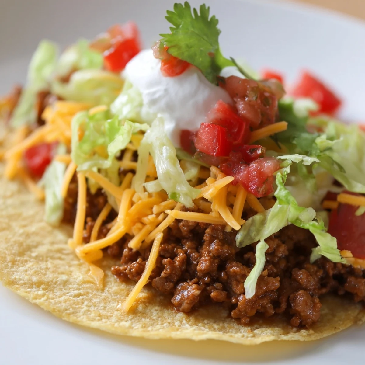 Homemade Taco Seasoning adds zesty flavor to the ground beef, served with lime wedges and vibrant salsa toppings.