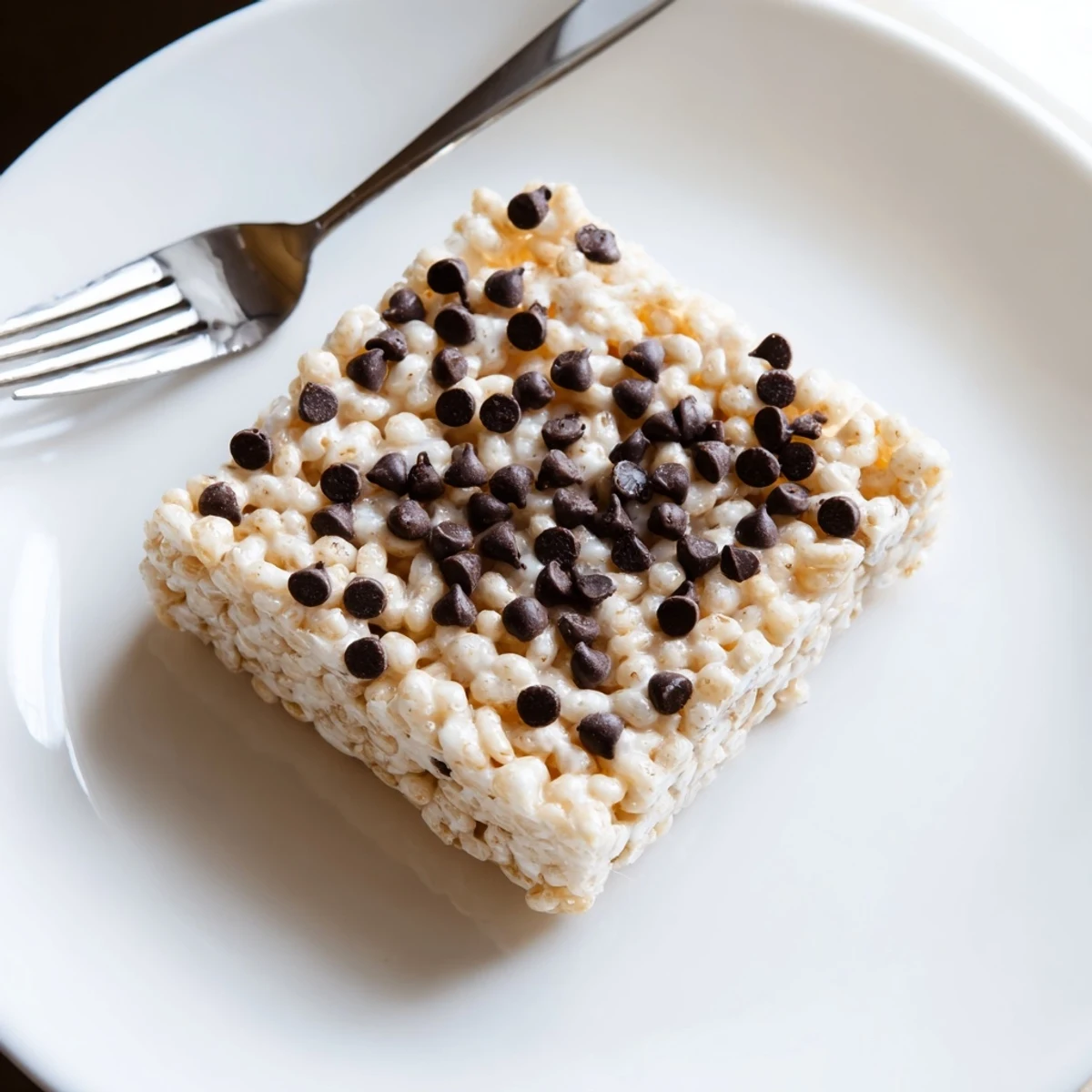 Gooey homemade Crispy Treat Bars cooled on a cutting board, showing soft marshmallow texture and crunchy rice cereal pieces.