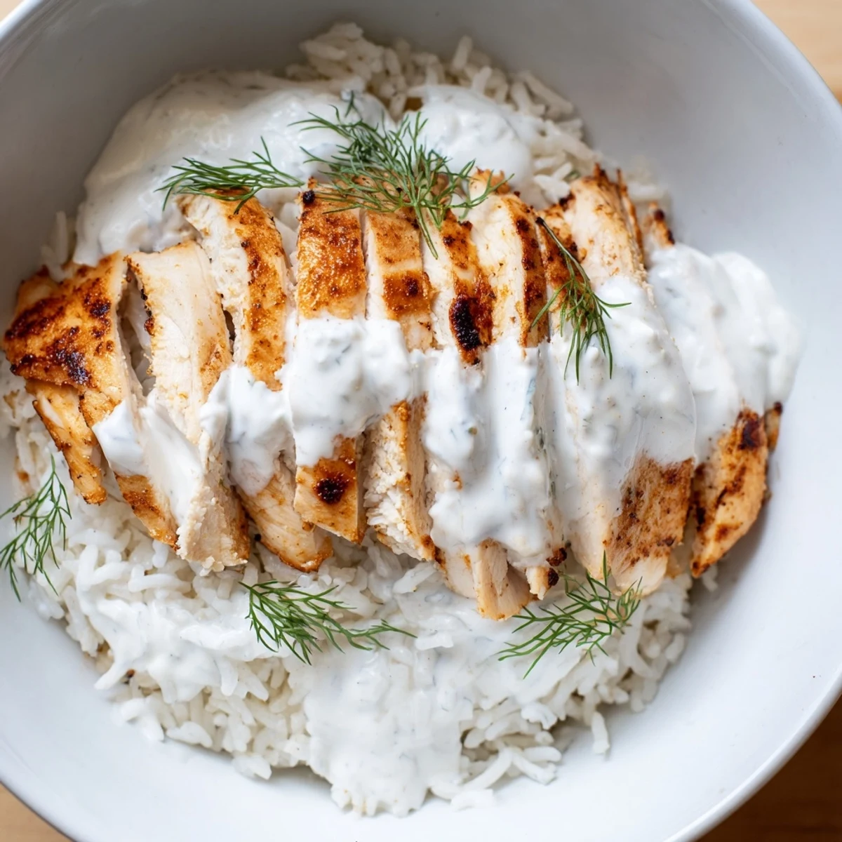 Bright Mediterranean ingredients like cherry tomatoes and feta cheese create a colorful, healthy Greek Chicken Gyro Bowl with Tzatziki, perfect for a quick weeknight dinner.