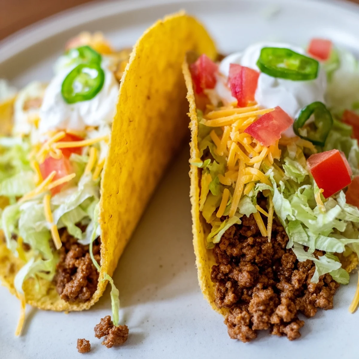Hearty MVP Beef Tacos with Cheese are plated with lime wedges, perfect for a casual game day gathering or weeknight dinner.