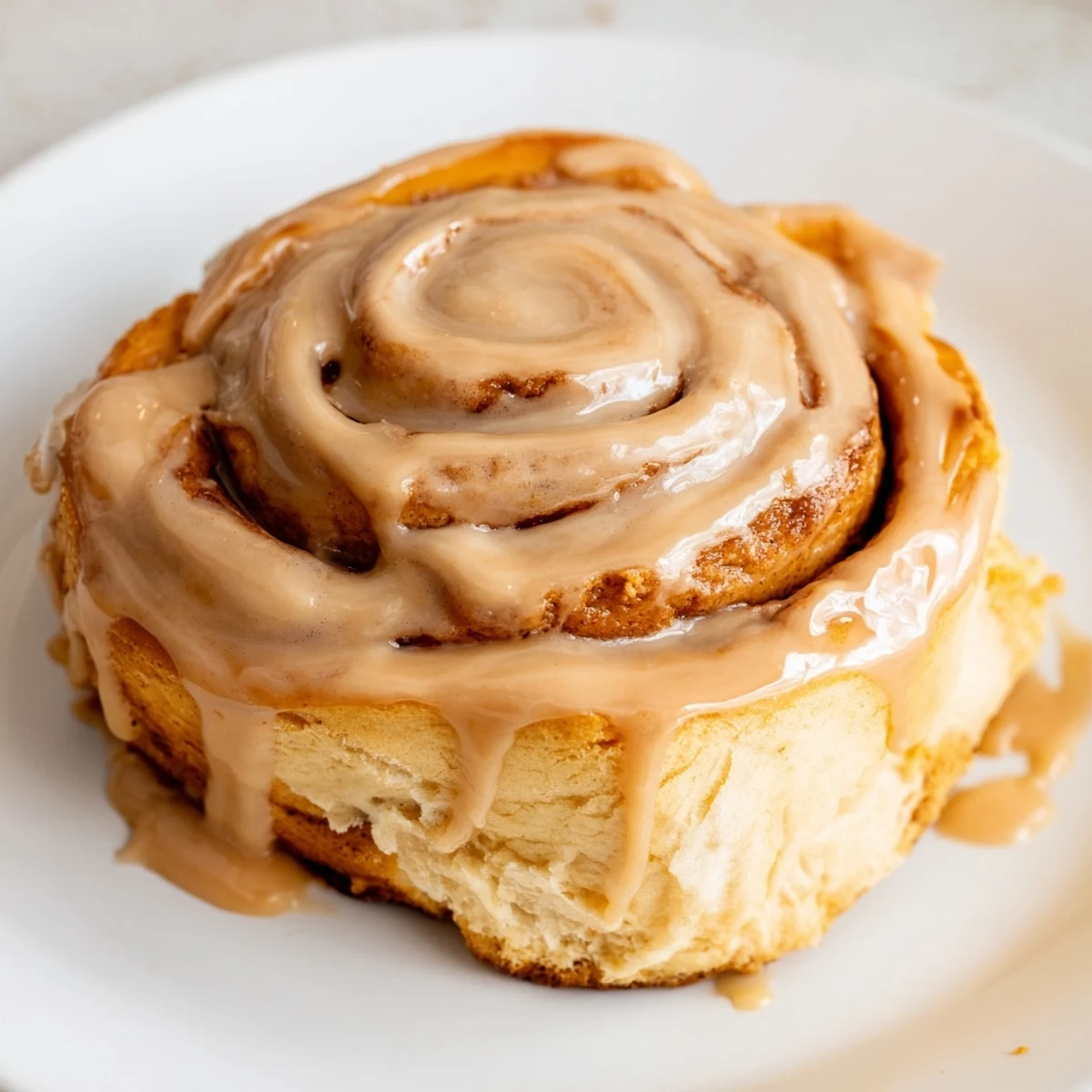 Warm Soft and Gooey Biscoff Cinnamon Rolls served with a steaming cup of coffee for breakfast.