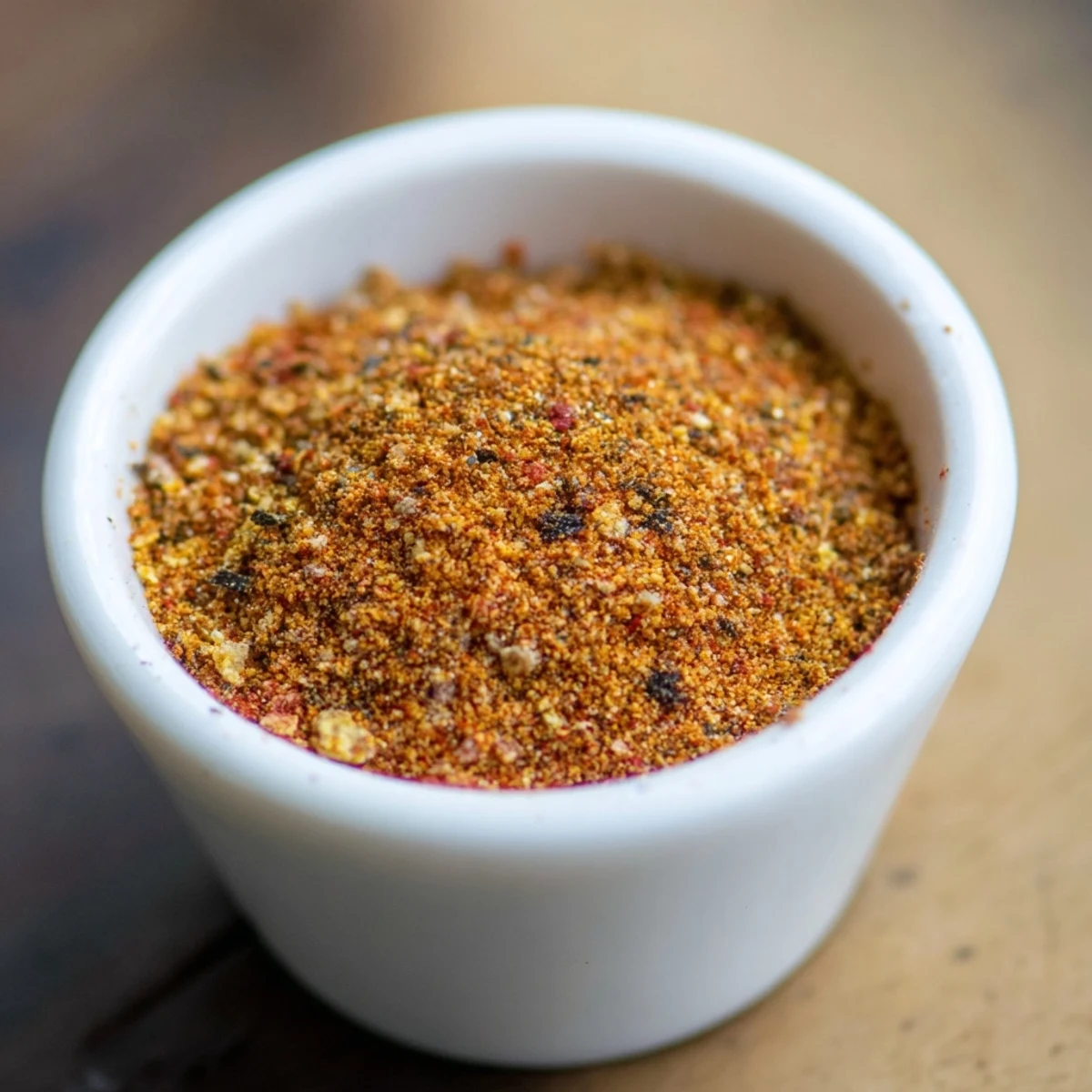 A labeled jar of Easy Homemade Taco Seasoning Mix ready for sprinkling over seasoned ground beef.