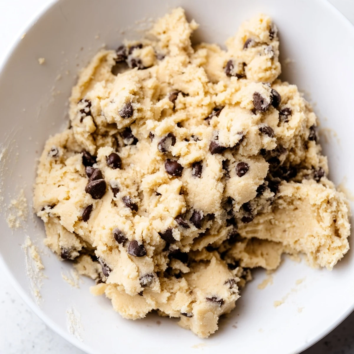 Serve chilled edible keto cookie dough scooped into bite-sized balls for a keto-friendly treat.