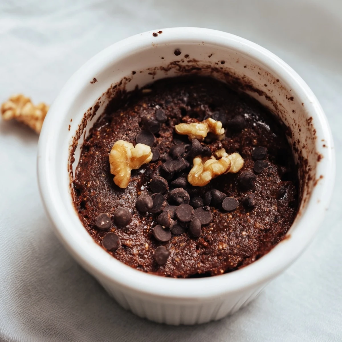 Warm Easy Chocolate Baked Oats scooped from a baking dish, showing a fudgy texture and rich cocoa aroma.