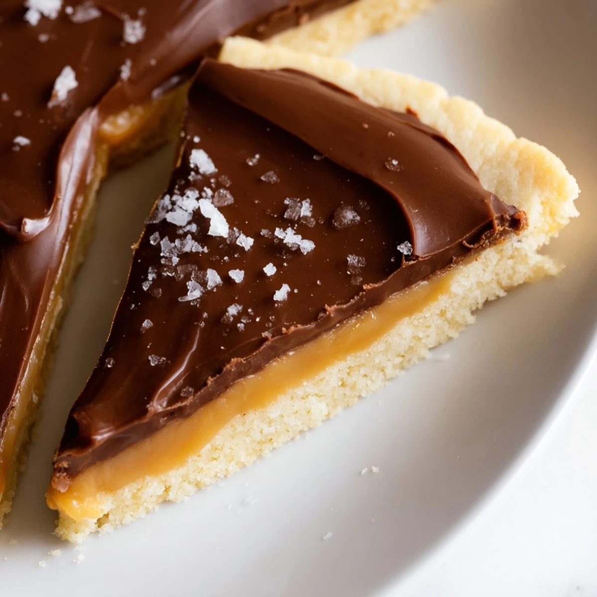 A close-up of golden Twix Cookies with smooth caramel and melted milk chocolate on top, perfect for a sweet snack.
