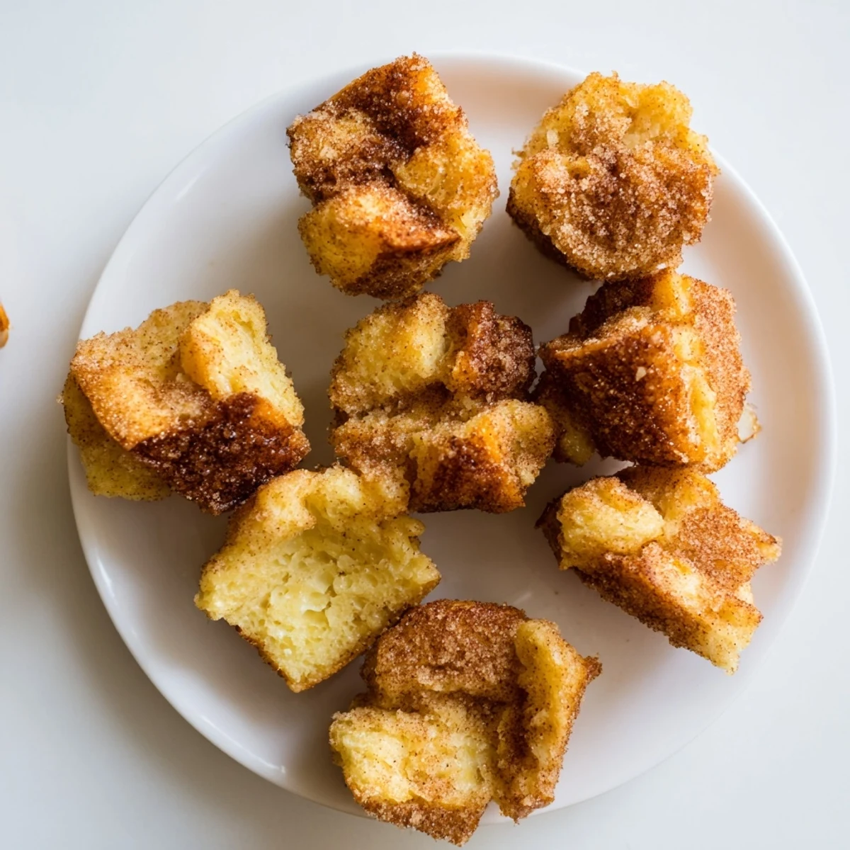 Warm Cinnamon Sugar French Toast Muffins cooling on a wire rack, coated in sparkling sugar for a sweet breakfast treat.