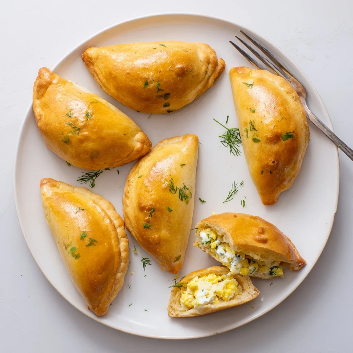 Freshly baked Cheesy Egg and Cheese Piroshki resting on a wire cooling rack, showcasing their savory filling.