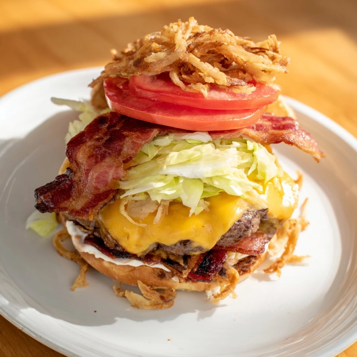 A hand holding a half-eaten Crack Burgers recipe, showing the melted cheddar and crispy bacon stacked high on a toasted bun with ranch dripping down.