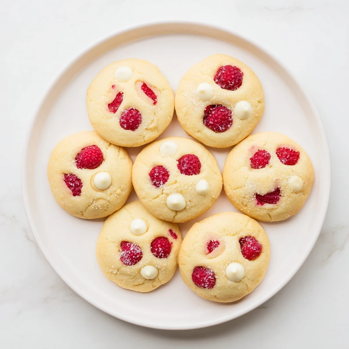 Golden-baked Lemon Raspberry Cookies cooling on a wire rack, showcasing soft centers and tart berry bursts.