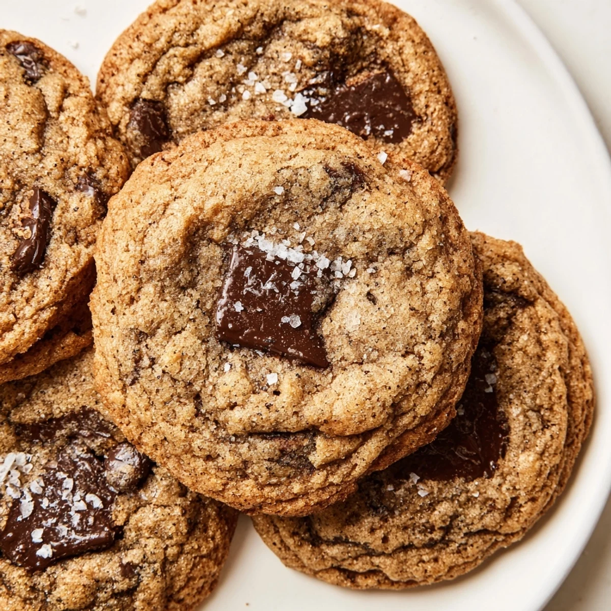 Golden pumpkin spice chocolate chip cookies with melty chocolate chips on a wire cooling rack