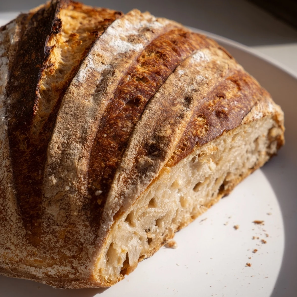 Homemade easy rustic bread cooling on wire rack after baking to perfection