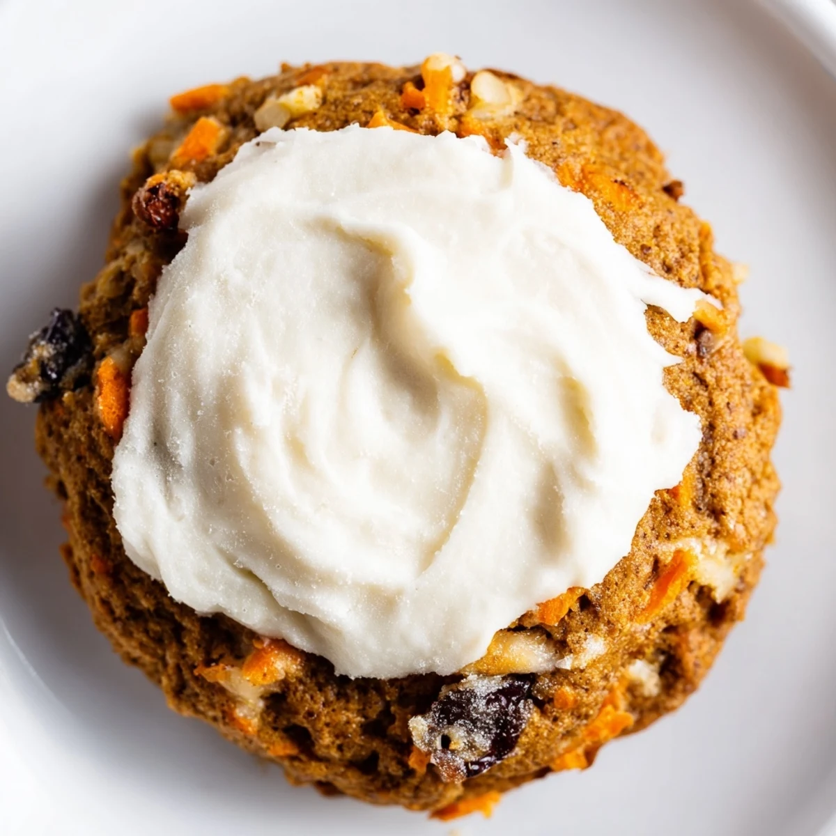 Homemade carrot cake cookies on a cooling rack, featuring spiced dough and cream cheese swirls