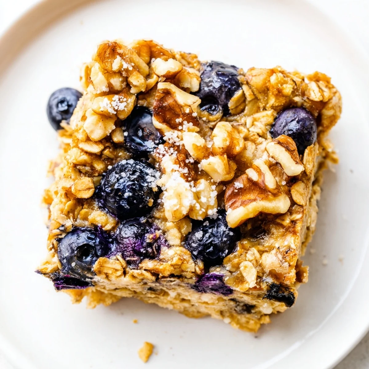 Golden blueberry cottage cheese breakfast bake with juicy berries bubbling on top