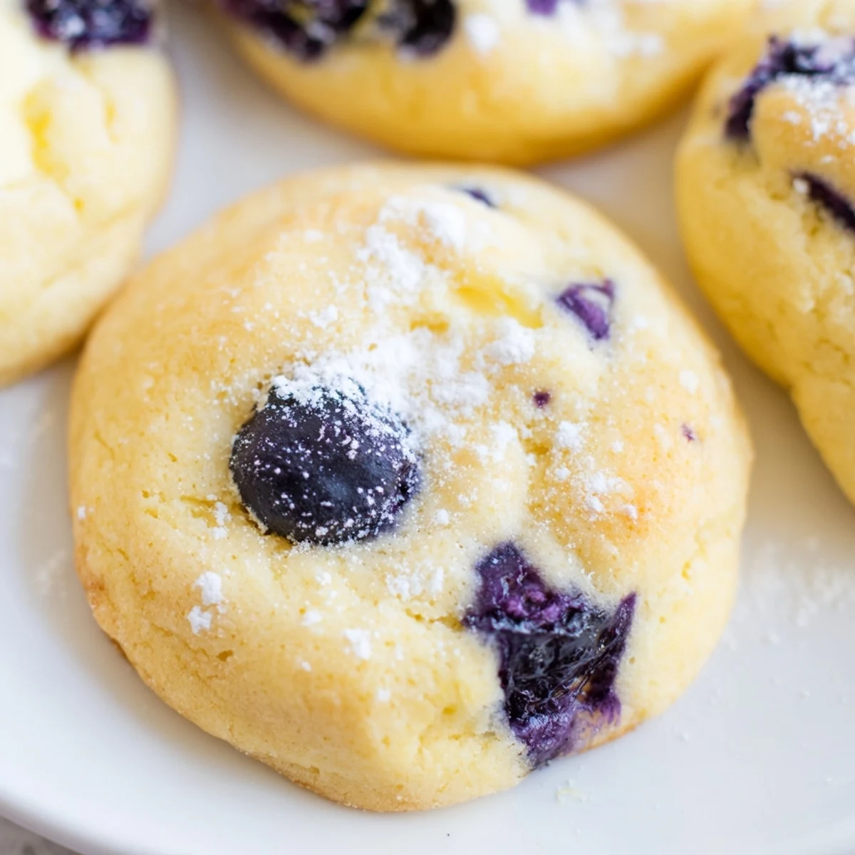 Chewy Lemon Blueberry Cheesecake Cookies studded with juicy berries and cream cheese filling