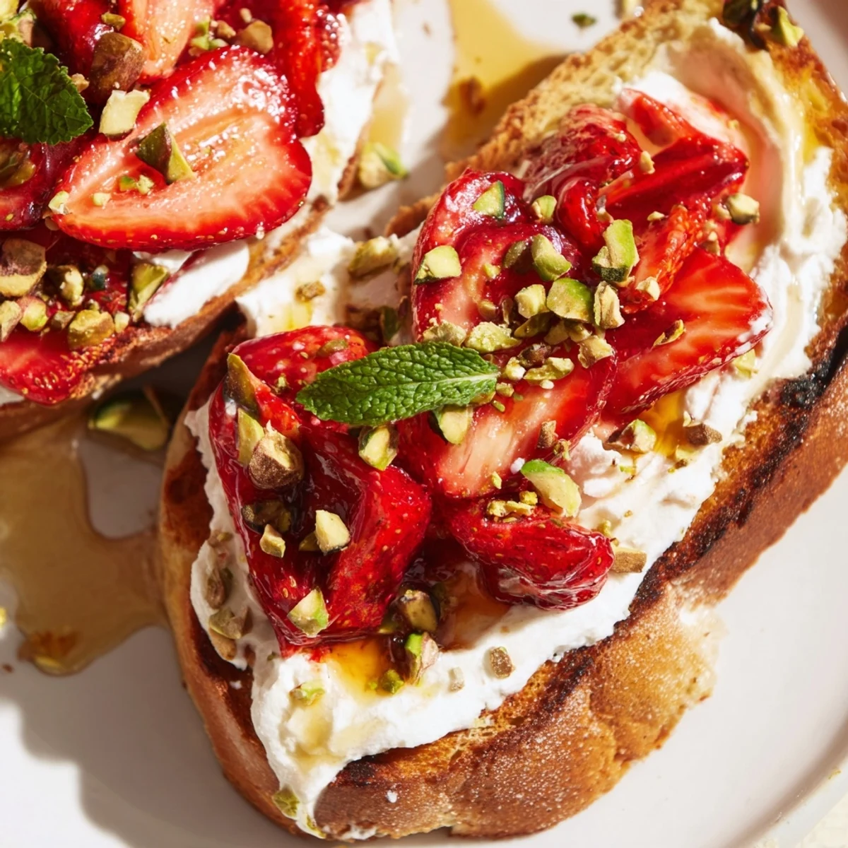 Roasted Strawberry Whipped Ricotta Toast