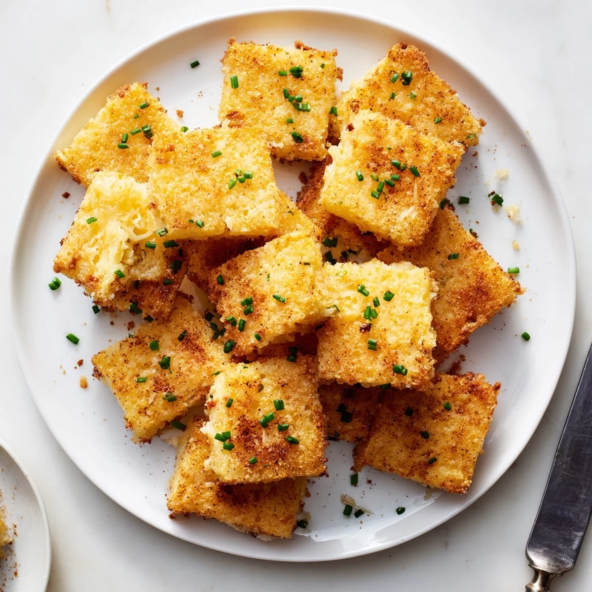 Ultra-crispy baked cheese and herb snack pieces with golden edges cooling on a wire rack