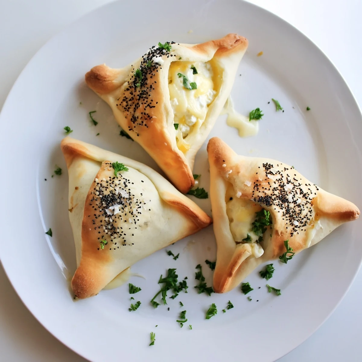 Crisp, warm Cheese Fatayer Recipe arranged on parchment, ready for dipping
