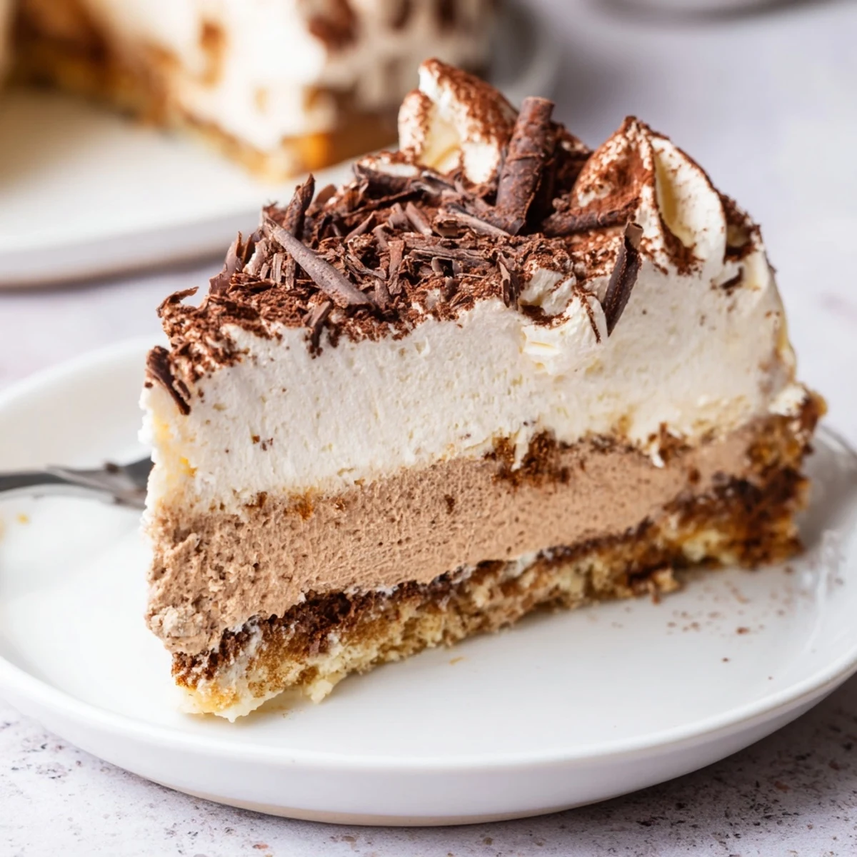 Fork-ready Decadent Creamy Coffee Infused Tiramisu Cheesecake with espresso-soaked crust aroma