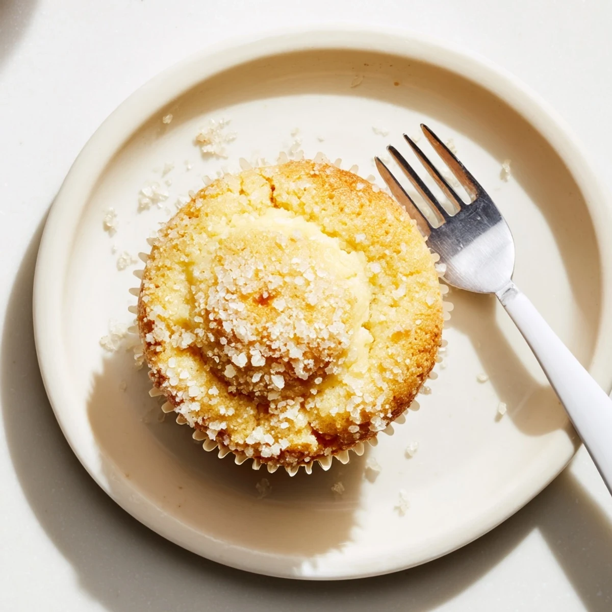 Breakfast spread featuring bright lemon cream cheese muffins with soft centers and crispy tops