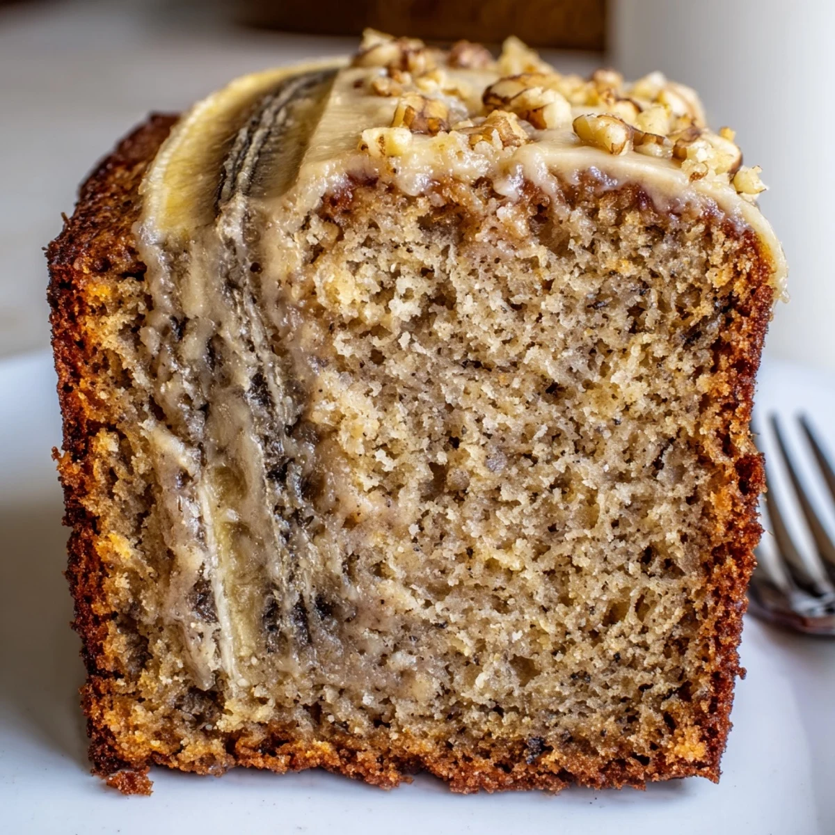 Homestyle Moist Banana Cake in a 9x13 pan, tender, buttery aroma
