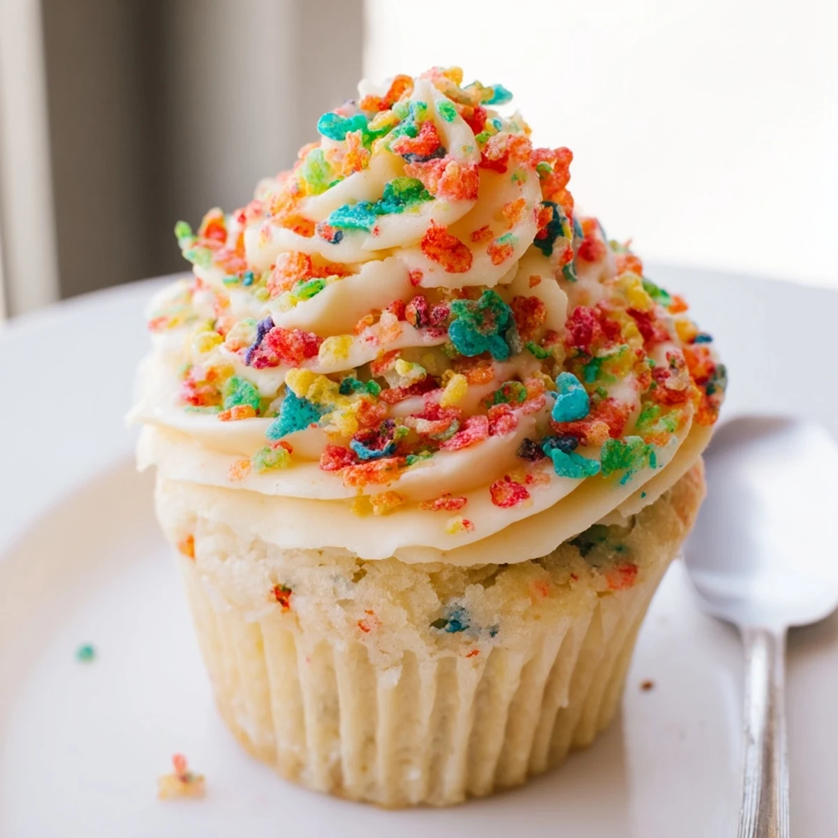 Creamy Fruity Pebbles Cereal Frosting with vibrant crunch, ready to serve