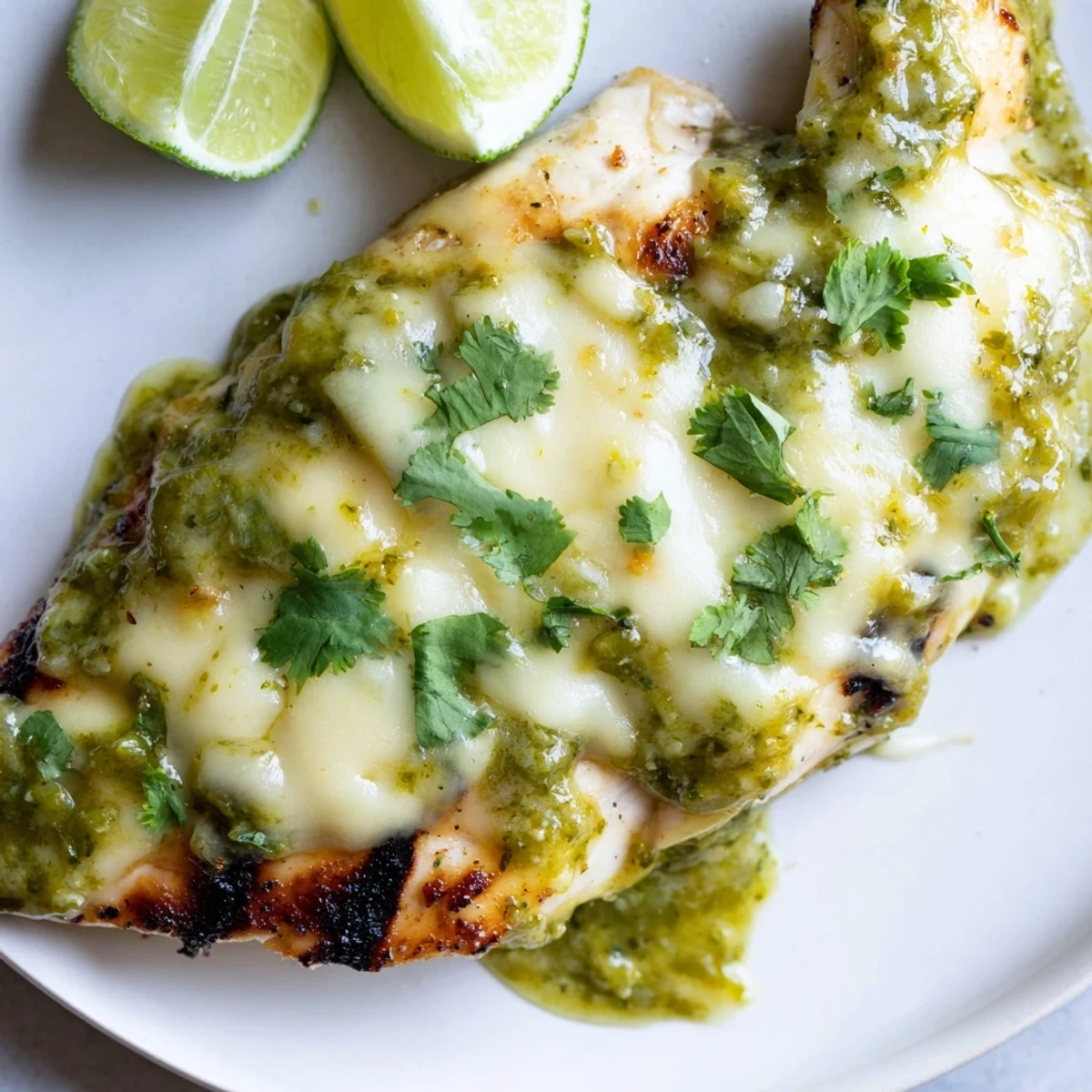 Grilled Salsa Verde Pepper Jack Chicken